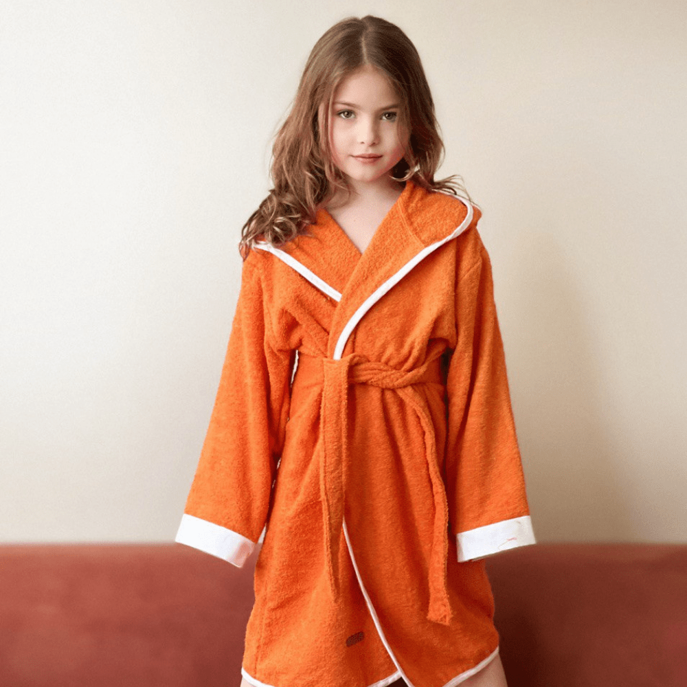 Kapüşonlu Pamuklu Çocuk Bornozu Tilki Model